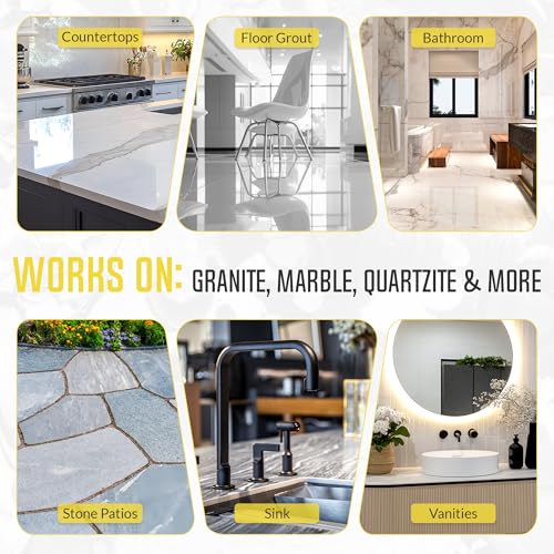 Rock Doctor Granite Sealer for Marble, Stone, and Tile Countertops, Smooth Finish with Stain Resistant Moisture Protection, Interior and Exterior Use, Pack of 6