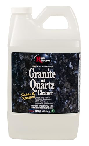 Rock Doctor Granite and Quartz Cleaner 64oz. Cleans Tile, Marble, Kitchen Countertop, and Natural Stone Surfaces, Streak-Free Shine Pack of 1