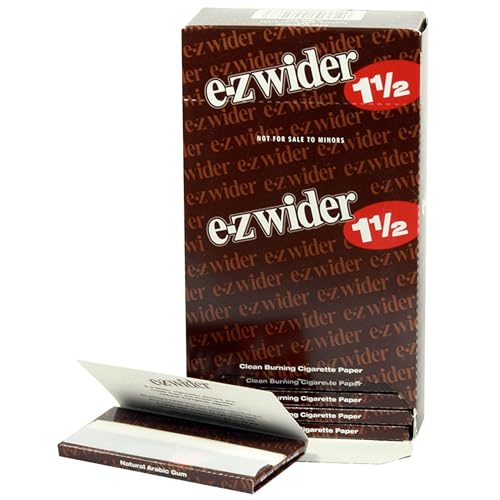 E-Z Wider - 1 1/2" Classic Brown Rolling Paper - Box of 24 Booklets with 24 Leaves per Booklet