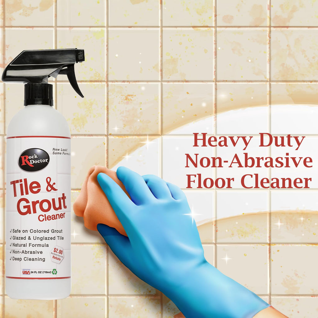 Rock Doctor Natural Tile and Grout Cleaner, Remove Stains Dirt, Oil, and Soap Scum, Heavy Duty Non-Abrasive Tile Cleaner, Natural Formula, Pack of 2