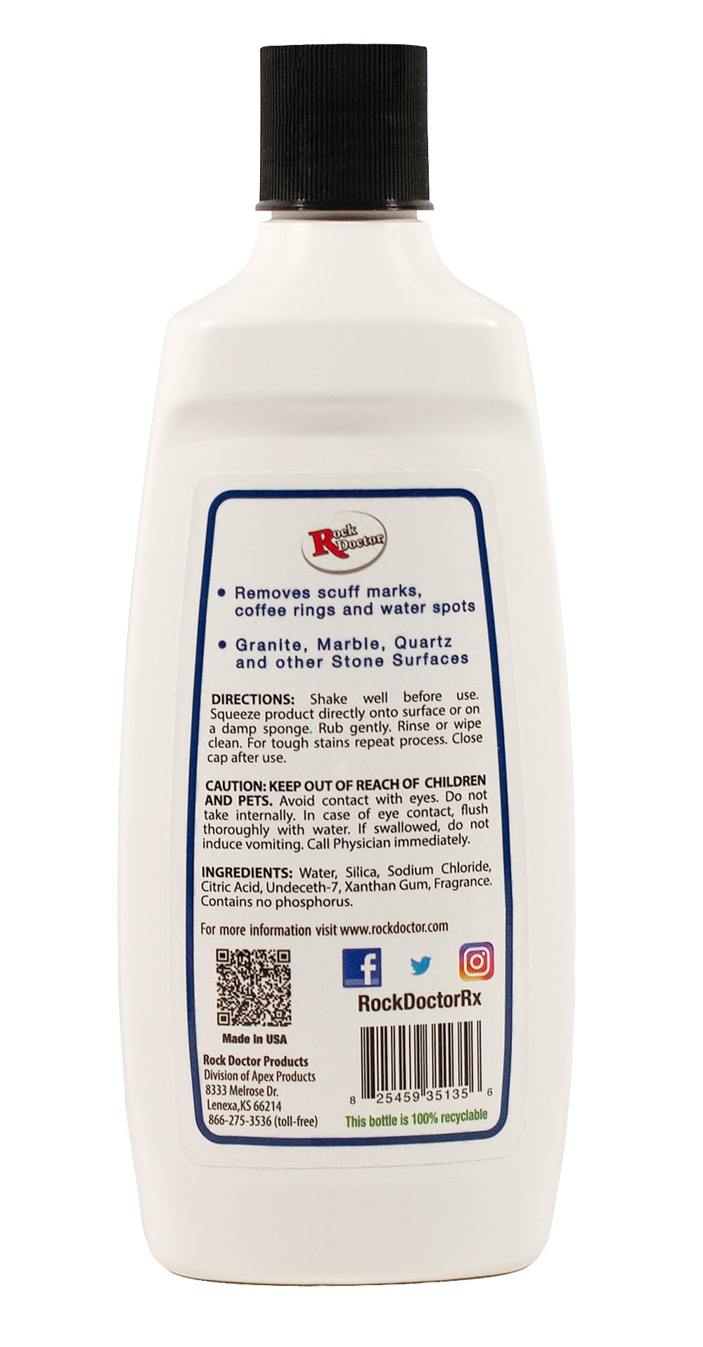 Rock Doctor Spot & Ring Remover, Works on Granite, Marble, Countertop & Quartz, Hard Water Mark & Spot Remover, Remove Coffee & Scuff Mark, 14 oz. Pack of 2