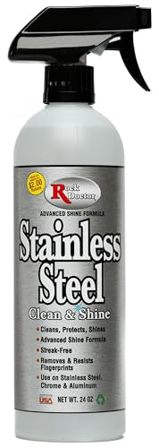 Rock Doctor Stainless Steel Cleaner and Protectant, Streak-Free Cleaning Solution for Chrome and Aluminum Appliances or Surfaces, Smudge Resistant Shine, 24 oz. Spray Bottle (6)