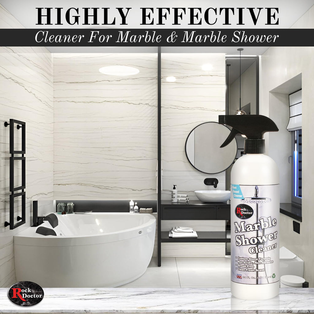 Rock Doctor Granite & Quartz Marble Shower Cleaner Spray, Shower & Tile Cleaner, Soap and Scum Remover, Works on Ceramic Tile, Hard Water Stain Remover, 24.oz Pack of 1