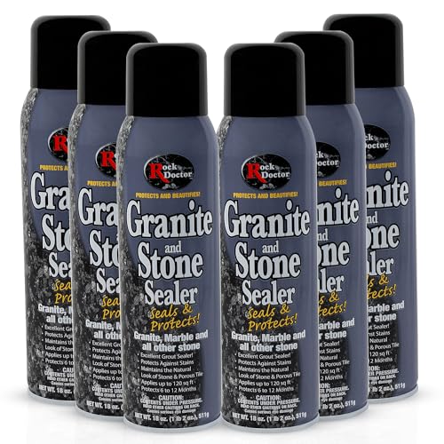 Rock Doctor Granite Sealer for Marble, Stone, and Tile Countertops, Smooth Finish with Stain Resistant Moisture Protection, Interior and Exterior Use, Pack of 6