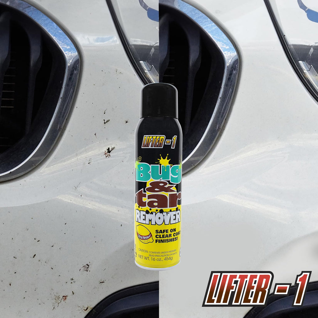 LIFTER-1 Bug and Tar Remover for Cars, Trucks, RVs, and SUVs, Fresh Citrus Spray for Stuck On Grime, Clean Auto Detailing Accessory, Streak Free Shine, Safe on Exterior Paint