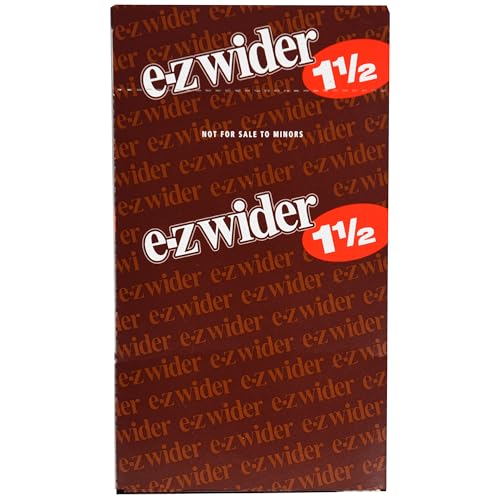 E-Z Wider - 1 1/2" Classic Brown Rolling Paper - Box of 24 Booklets with 24 Leaves per Booklet
