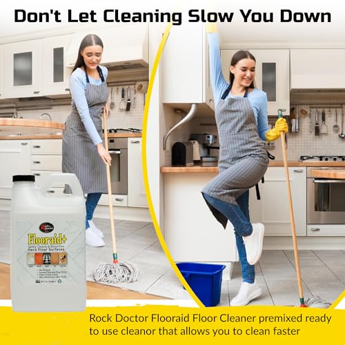Flooraid Rock Doctor Multi-Surface Floor Cleaner Combo Pack, 64 oz and 24 oz – Cleans Vinyl, Ceramic Tile, and Stone