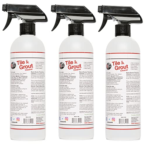 Rock Doctor Natural Tile and Grout Cleaner, Remove Stains Dirt, Oil, and Soap Scum, Heavy Duty Non-Abrasive Tile Cleaner, Natural Formula, Pack of 3