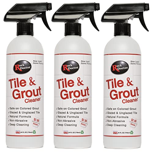 Rock Doctor Natural Tile and Grout Cleaner, Remove Stains Dirt, Oil, and Soap Scum, Heavy Duty Non-Abrasive Tile Cleaner, Natural Formula, Pack of 3