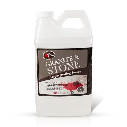 Rock Doctor Granite & Stone Impregnating Sealer – 64 oz | Stain Protection for Granite, Marble, Quartzite, Tile, Grout & Natural Stone | Covers 2000 Sq Ft | Indoor/Outdoor Use | Made in USA