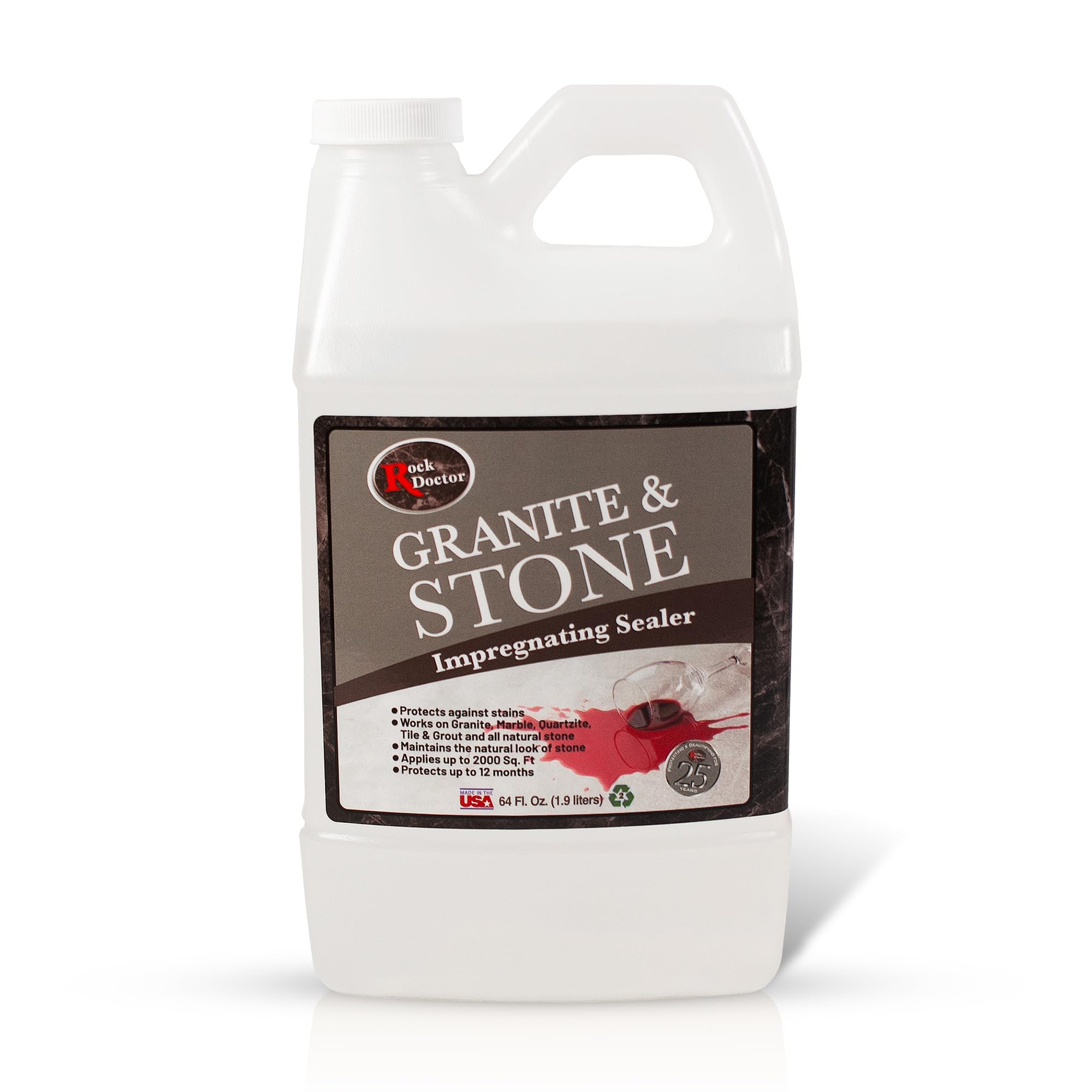 Rock Doctor Granite & Stone Impregnating Sealer – 64 oz | Stain Protection for Granite, Marble, Quartzite, Tile, Grout & Natural Stone | Covers 2000 Sq Ft | Indoor/Outdoor Use | Made in USA