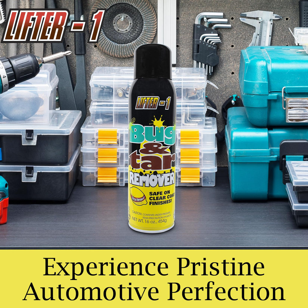 LIFTER-1 Bug and Tar Remover for Cars, Trucks, RVs, and SUVs, Fresh Citrus Spray for Stuck On Grime, Clean Auto Detailing Accessory, Streak Free Shine, Safe on Exterior Paint