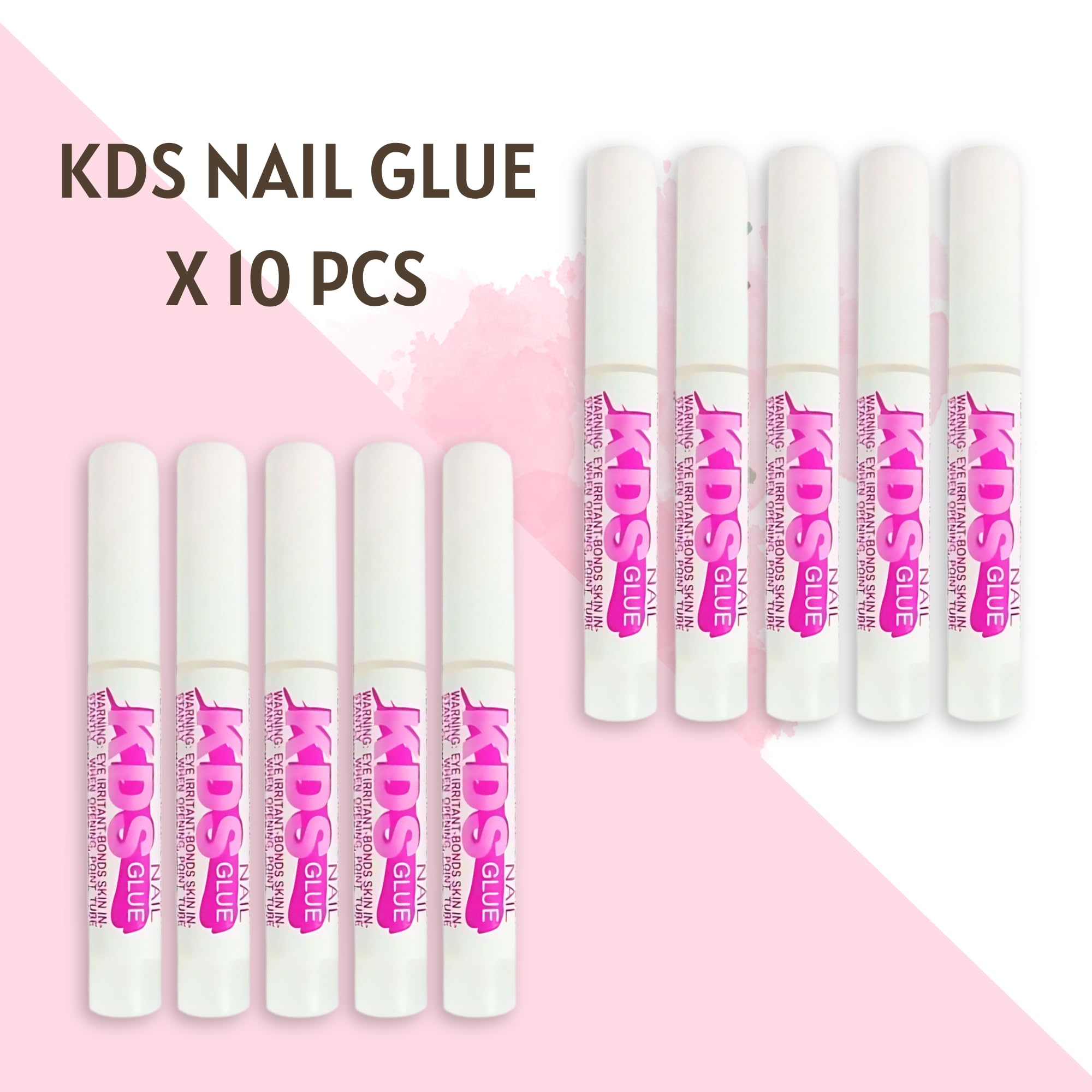 KDS Nail Glue for Professional Fake Nail Art & Design 10pcs Nail Tip Extension Glue