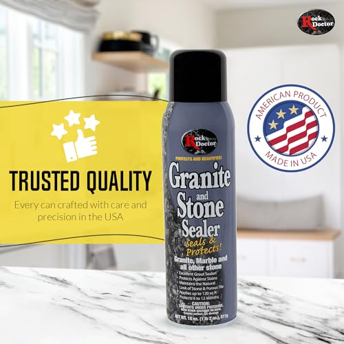 Rock Doctor Granite Sealer for Marble, Stone, and Tile Countertops, Smooth Finish with Stain Resistant Moisture Protection, Interior and Exterior Use, Pack of 6