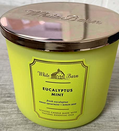 Bath & Body Works White Barn 3-Wick Candle in Eucalyptus Mint