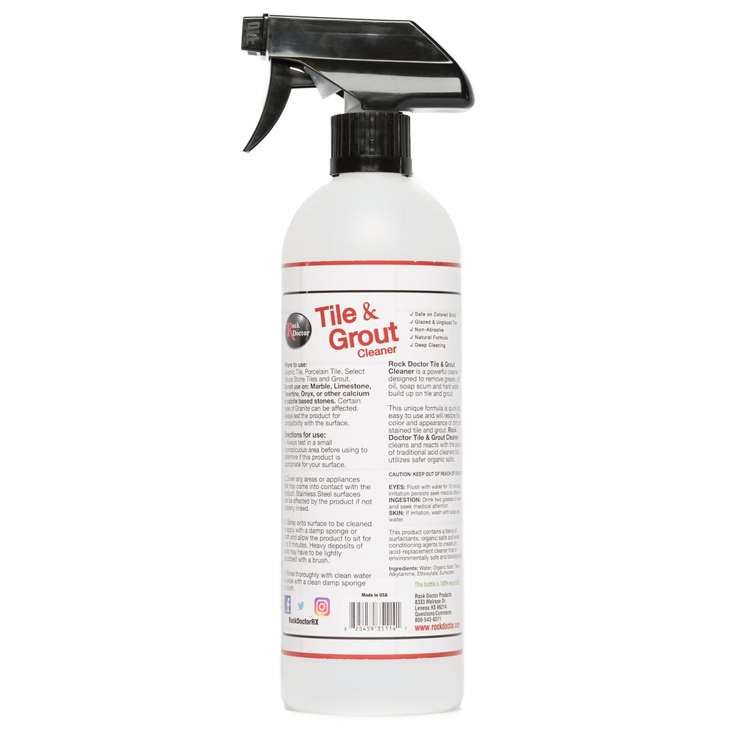 Rock Doctor Natural Tile and Grout Cleaner, Remove Stains Dirt, Oil, and Soap Scum, Heavy Duty Non-Abrasive Tile Cleaner, Natural Formula, Pack of 2