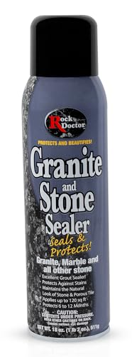 Rock Doctor Granite Sealer for Marble, Stone, and Tile Countertops, Smooth Finish with Stain Resistant Moisture Protection, Interior and Exterior Use, Pack of 6