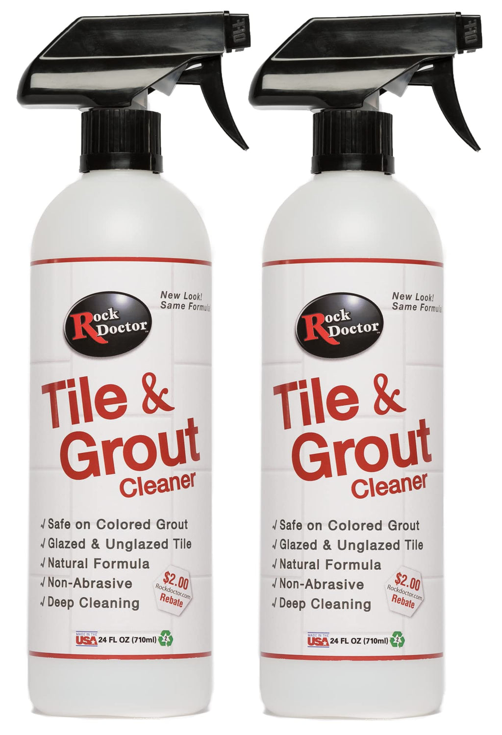 Rock Doctor Natural Tile and Grout Cleaner, Remove Stains Dirt, Oil, and Soap Scum, Heavy Duty Non-Abrasive Tile Cleaner, Natural Formula, Pack of 2