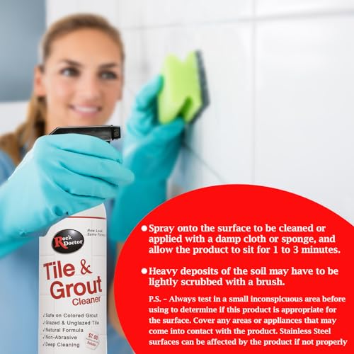 Rock Doctor Tile and Grout 24oz.Rock Doctor Natural Tile and Grout Cleaner, Remove Stains Dirt, Oil, and Soap Scum, Heavy Duty Non-Abrasive Tile Cleaner, Natural Formula, Pack of 2 2/pack
