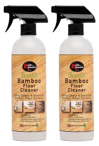 Rock Doctor Flooraid+ Bamboo Floor Cleaner Spray, 2 Pack, Heavy Duty Non Abrasive Cleaning Solution for Hard Floors, Counters, and Surfaces, Rinse Free