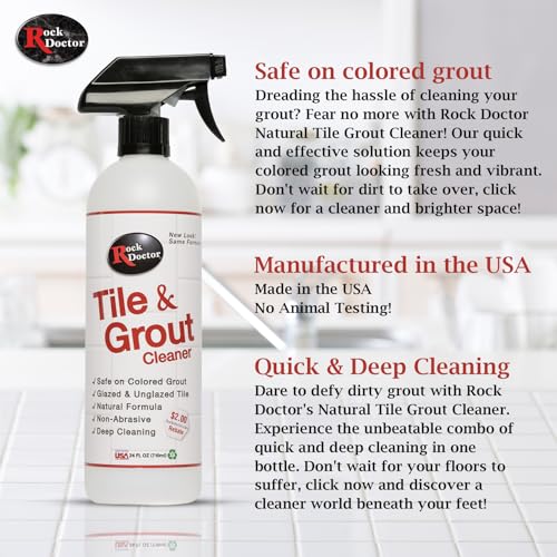 Rock Doctor Natural Tile and Grout Cleaner, Remove Stains Dirt, Oil, and Soap Scum, Heavy Duty Non-Abrasive Tile Cleaner, Natural Formula, Pack of 3