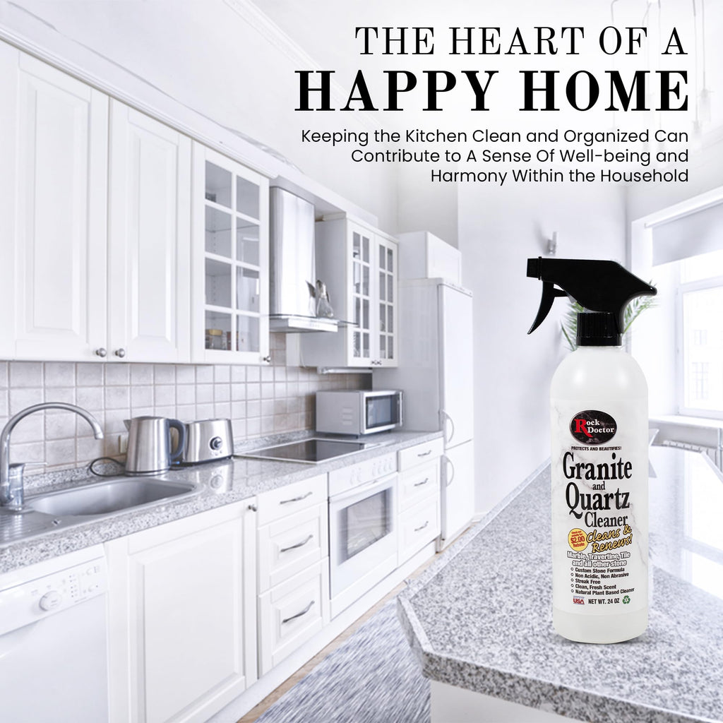 Rock Doctor Granite & Quartz Cleaner Spray 24 oz.Can, Cleans Tile, Marble, Kitchen Countertop, and Natural Stone Surfaces, Streak-Free Shine Pack of 2